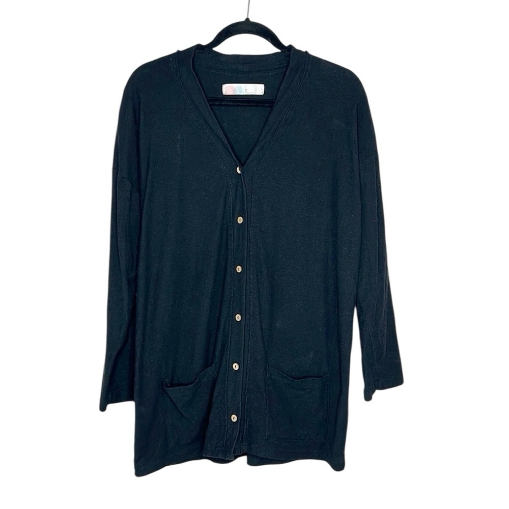 FREE PEOPLE Beach 100% Cotton Cardigan in Black size XS